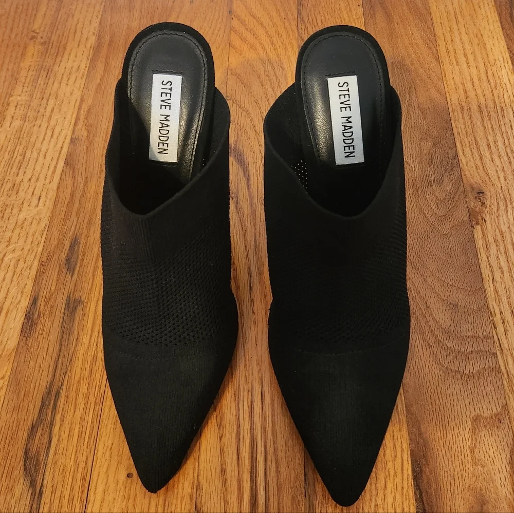 Steve Madden | Black Mesh Mule Stilettos